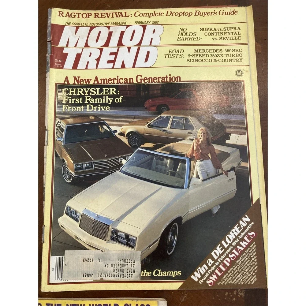 Motor Trend Magazine lot (3) vintage 1982